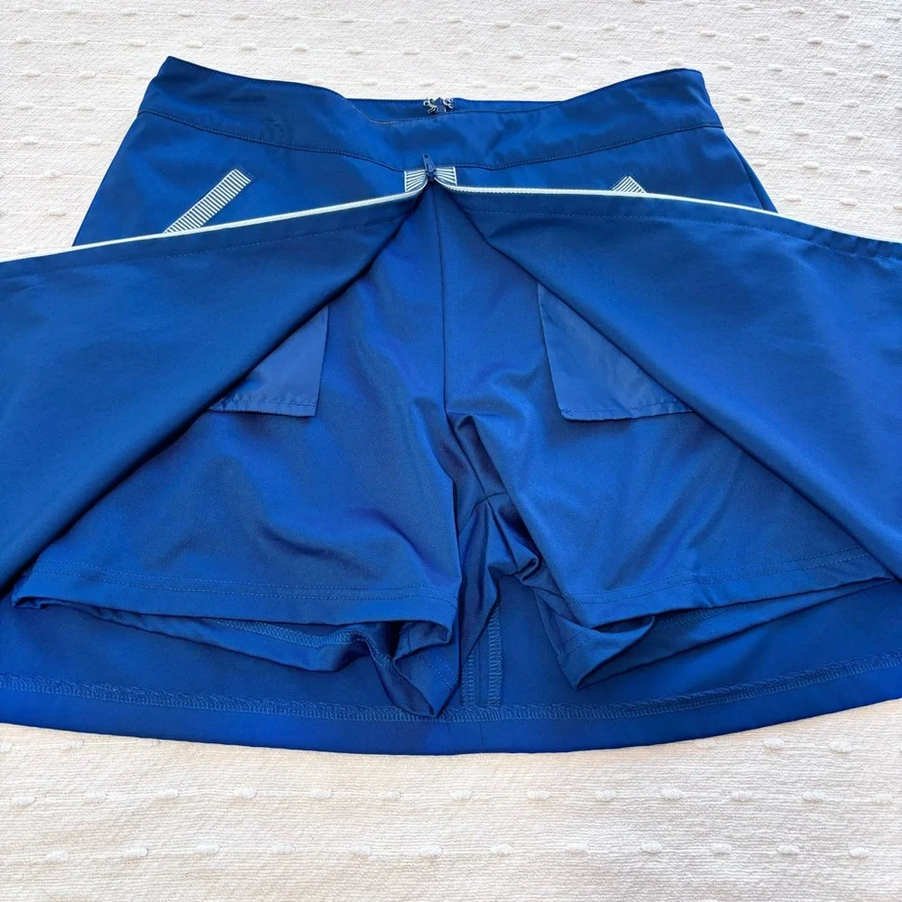 Lady Hagen Navy Blue Golf Skort‎ Brocade Trim Women’s Size 6